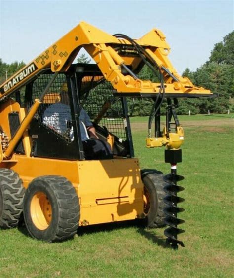 1 16 toy skid steer with post hole digger|loader mounted post hole digger.